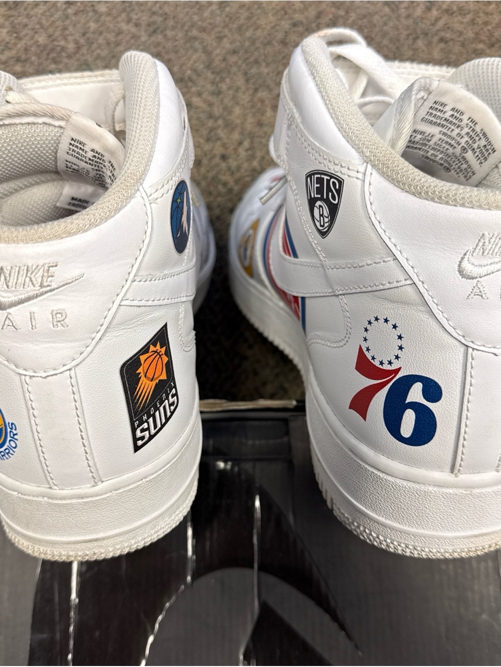 Supreme x NBA x Nike Air Force 1 Mid White Multi-Team Logo Sneakers - Picture 4 of 7
